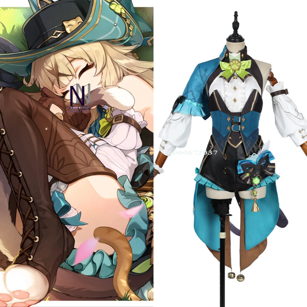 인기 게임 원신 코스프레 의상 애니메이션 키라라 역할극 고품질 점프수트 유니폼 테일 여성 코믹콘 할로윈