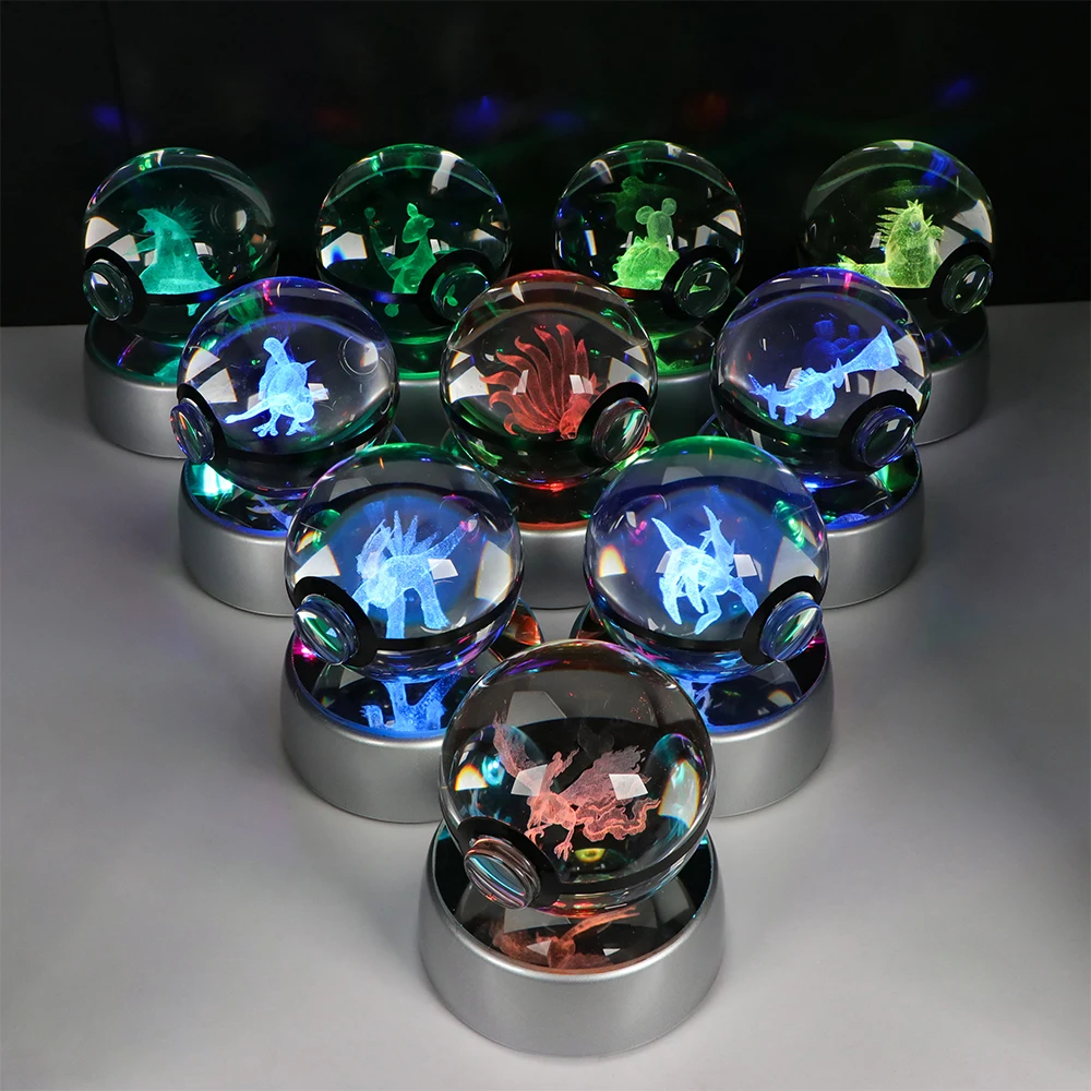 Sfera Pokémon 3D Crystal - Soprammobile a pile con illuminazione_2