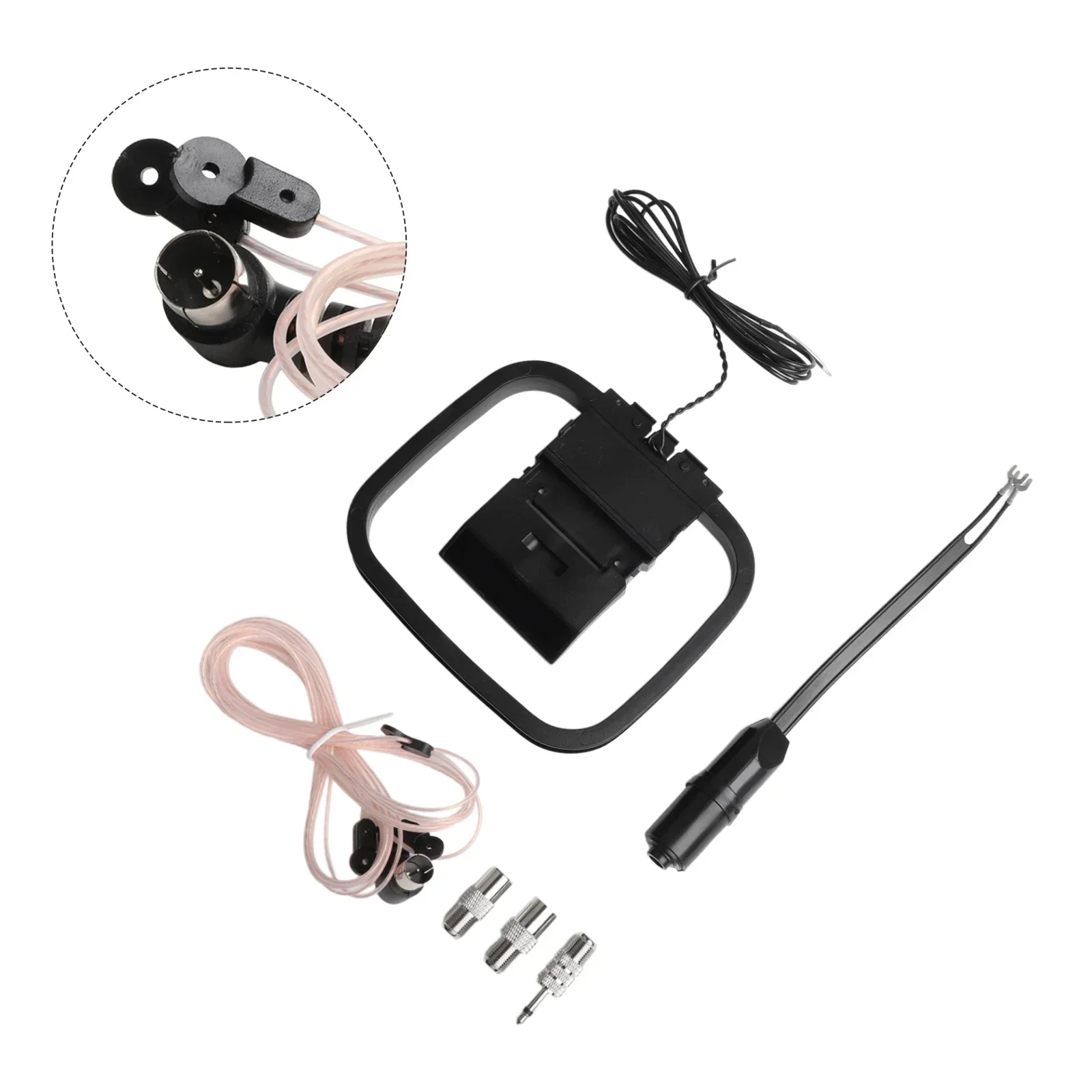 

Indoor Stereo Receiver AM FM Loop Antenna Signal Easy Installation FM Antennas Indoor Stereo Receiver Part Name Black Compact