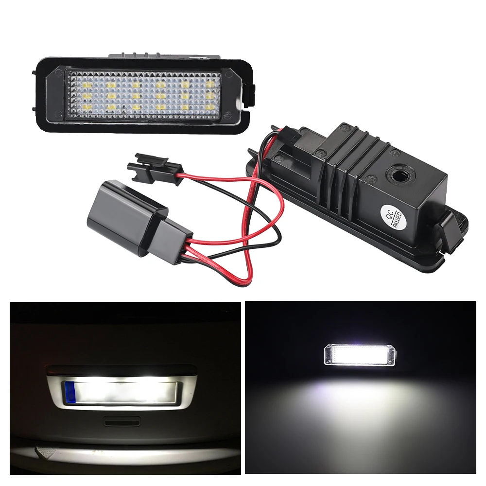 ل VW Passat B6 CC Eos Golf 4 5 6 7 MK7 بولو مقعد رائع ليون ألتيا 2 قطعة LED رقم لوحة ترخيص أضواء الجمعية مع Canbus #5