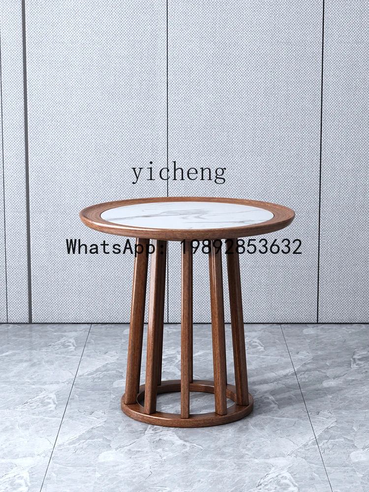 

x7 Solid Wood Small Round Table Sofa Side Living Room Household Small Table Mobile Corner Table