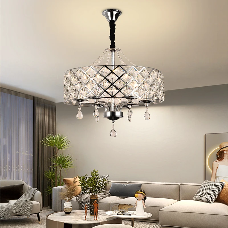 

Scandinavian crystal chandelier bedroom dining room chandelier E14 bulb modern living room lighting crystal chandelier