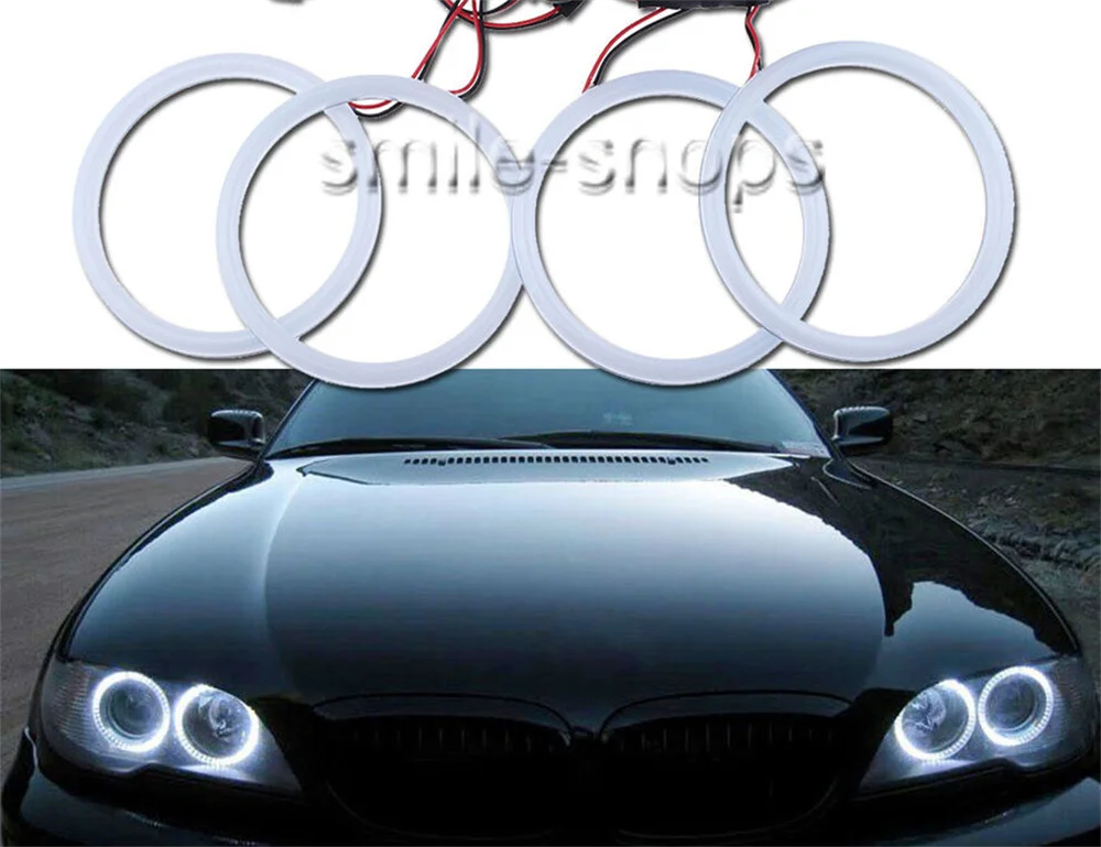 4X106mm Cotton LED Angel Eyes Halo Light For BMW E46 3 Series 2D Coupe Facelift - view 5