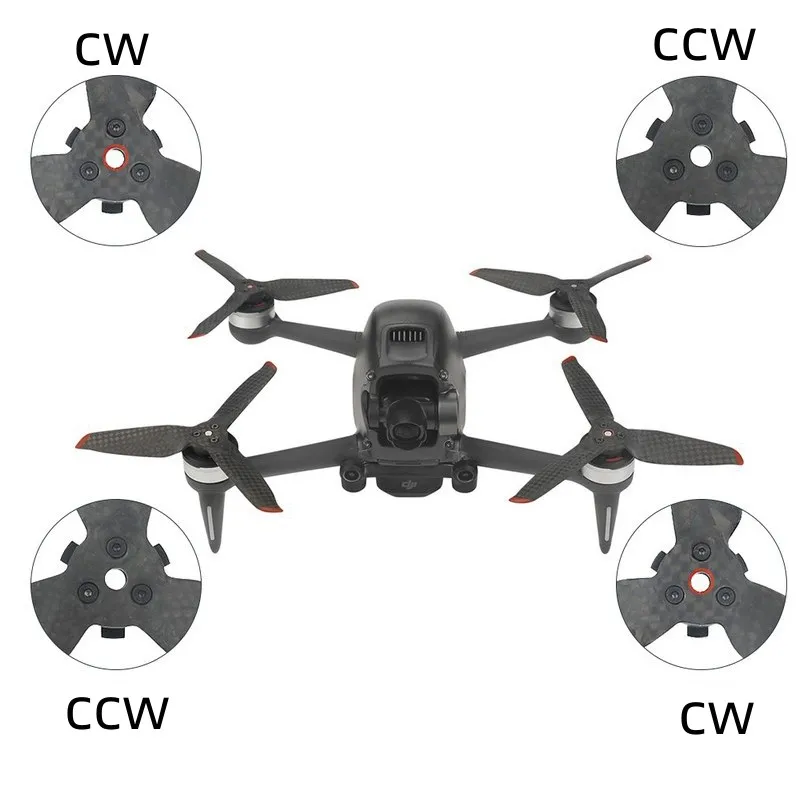 مراوح مُحسنة من ألياف الكربون ، مراوح لملحقات طائرة بدون طيار كومبو fv DJI ، 4 من fv