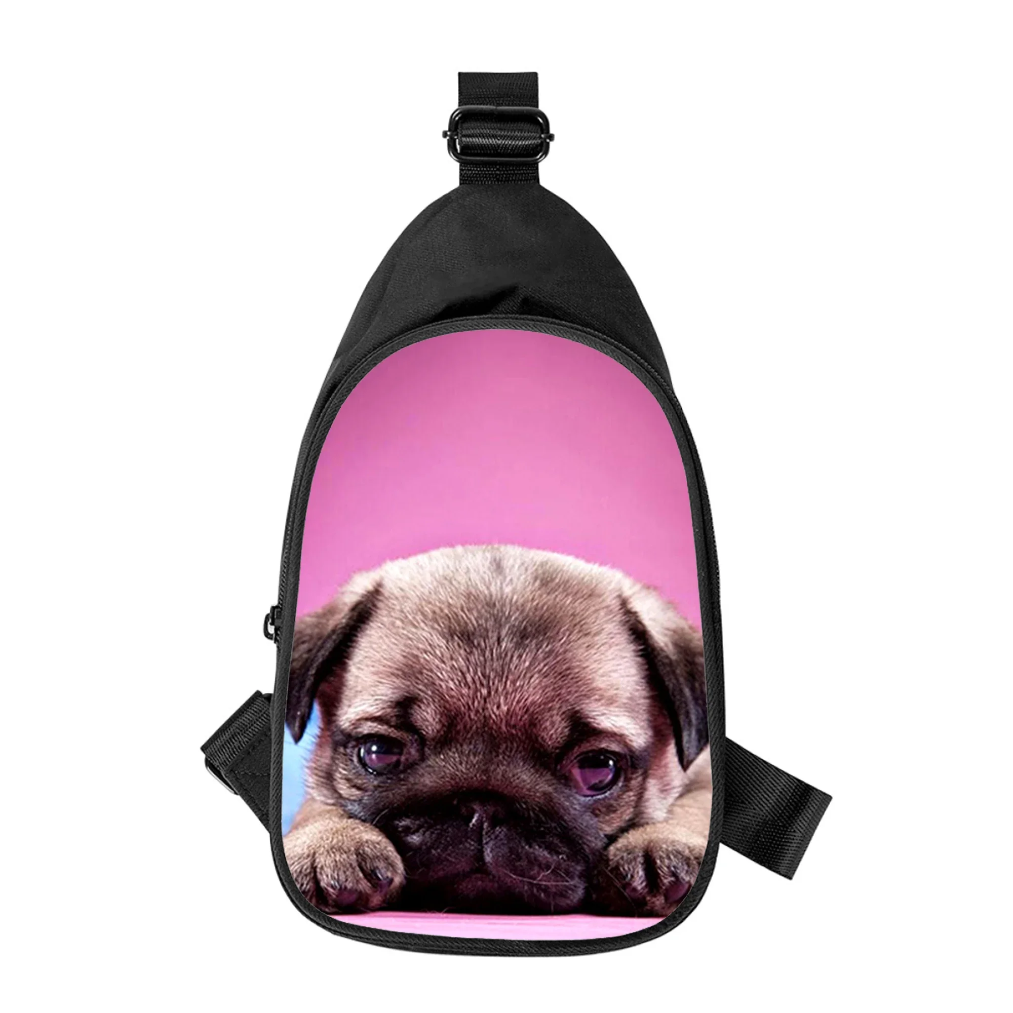 Bolso de pecho cruzado con estampado 3D de perro para hombres y mujeres, bolso de hombro cruzado en diagonal, paquete de cintura escolar para marido, nuevo