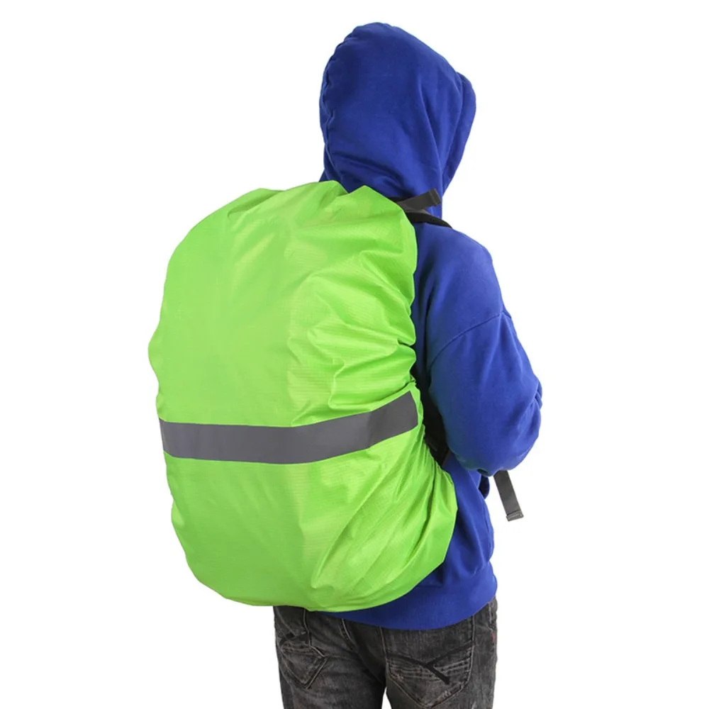 Double Buckle Reflective Rain Cover Adjustable Elastic Waterproof Backpack Cover Oxford Cloth Hiking Rain Cover Hiking Climbing