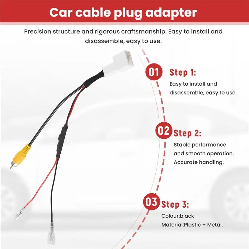 A82M-4 Pin Car Reverse Camera Retention Wiring Harness Cable Plug Adapter Connector Fit For Toyota