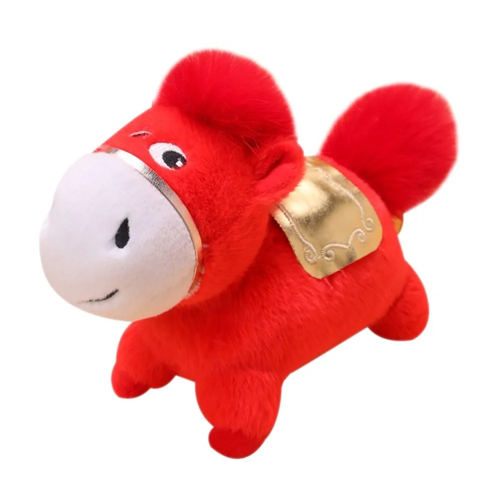 Maskotka 2026 Koń Szczęście Uroczy Szczęśliwy Koń Puszysty Kreatywny Zodiakalny Kucyk Figurka Chiński Nowy Rok