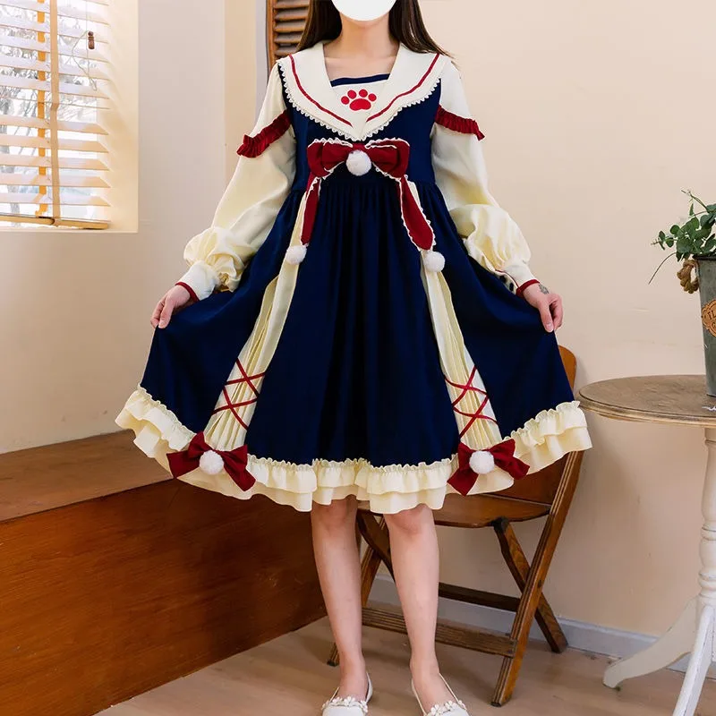 Ragazze Lolita Compleanno Abito da principessa Cosplay Cameriera Uniforme Carino Tutu Abiti Abiti da spettacolo teatrale per le donne Festa a tema