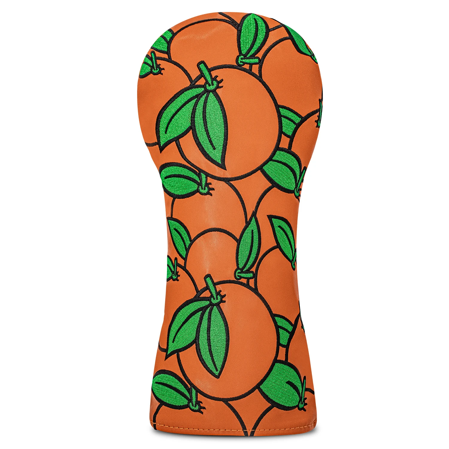 1pc/4pcs Orange Pattern Golf Club Head Covers, Fit Driver, Fairway Wood, Hybrid, Premium PU Material with Exquisite Embroidery