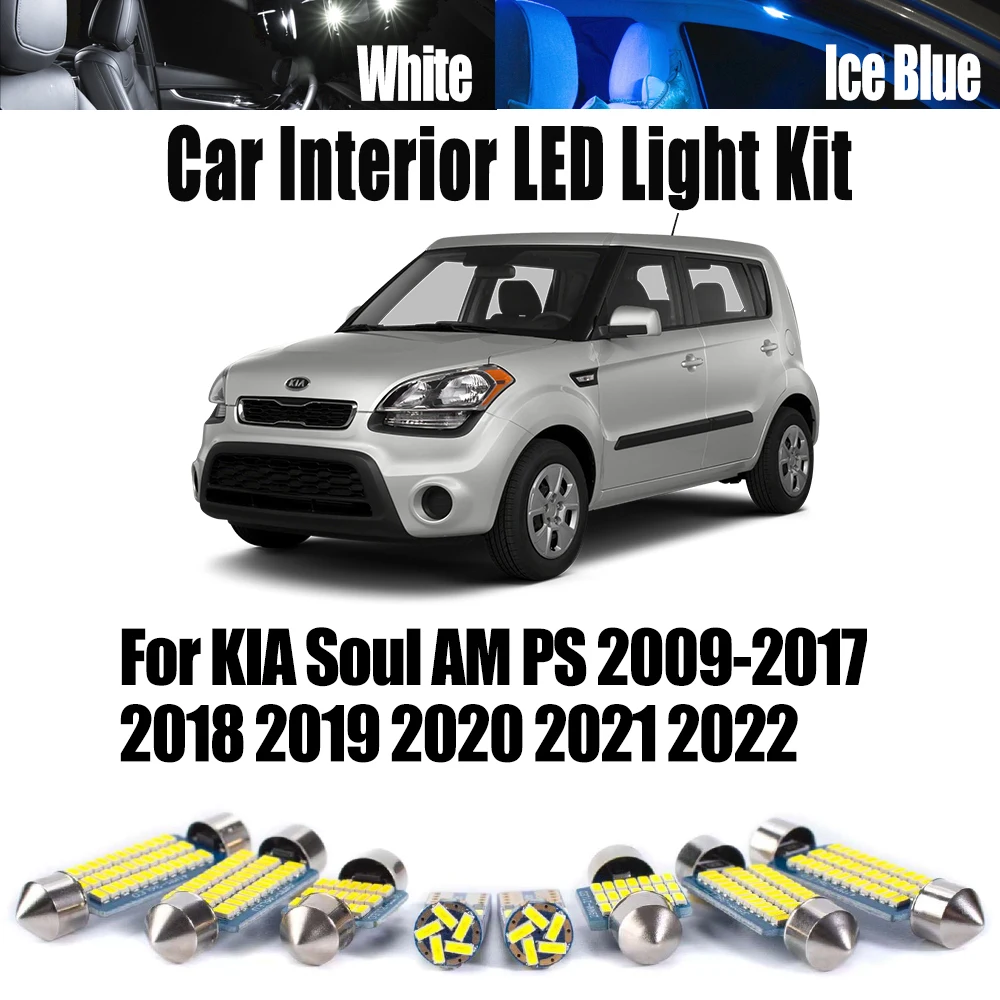 Canbus لكيا الروح AM PS 2009- 2019 2020 2021 2022 LED الداخلية قبة رقم لوحة الجذع القراءة طقم إضاءة مصابيح السيارة اكسسوارات