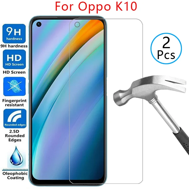 

Комплект из 2 защитных стекол для Oppo K10 (6.59 дюйма) – чехол-накладка и защитное стекло для экрана