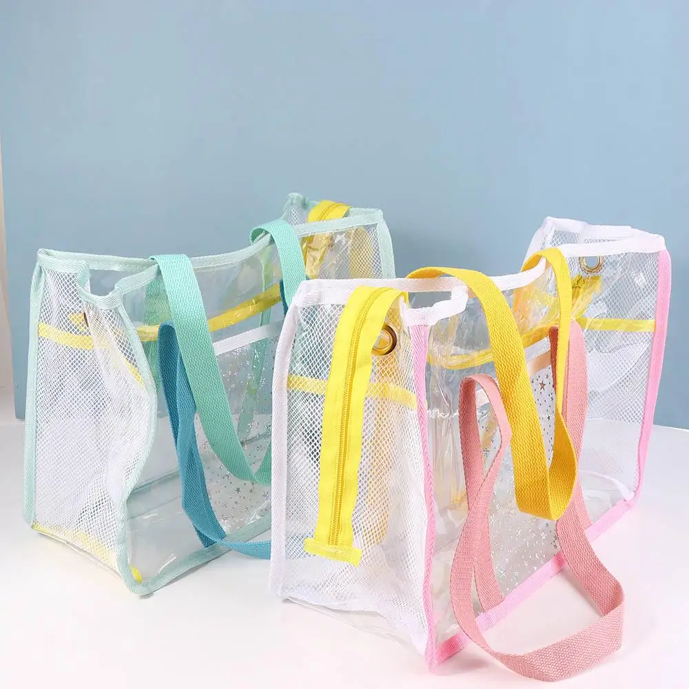 Tote Bag Cosmetic Bag Beach Bag Shoulder Pouch Summer Storage Bag Single Shoulder Bag PVC Transparent Bag Women Handbags