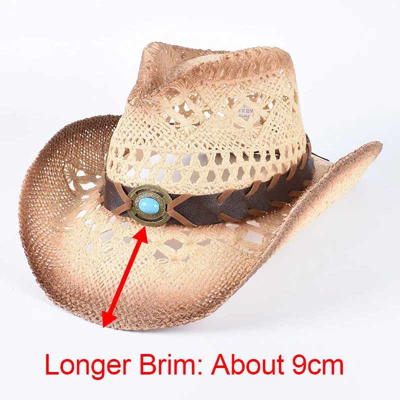 New Summer Western Cowboy Hat Woman Men 2025 Adult Vintage Ladies Beach Straw Sun Hat Cowgirl Cap Wide Brim Jeans Hats