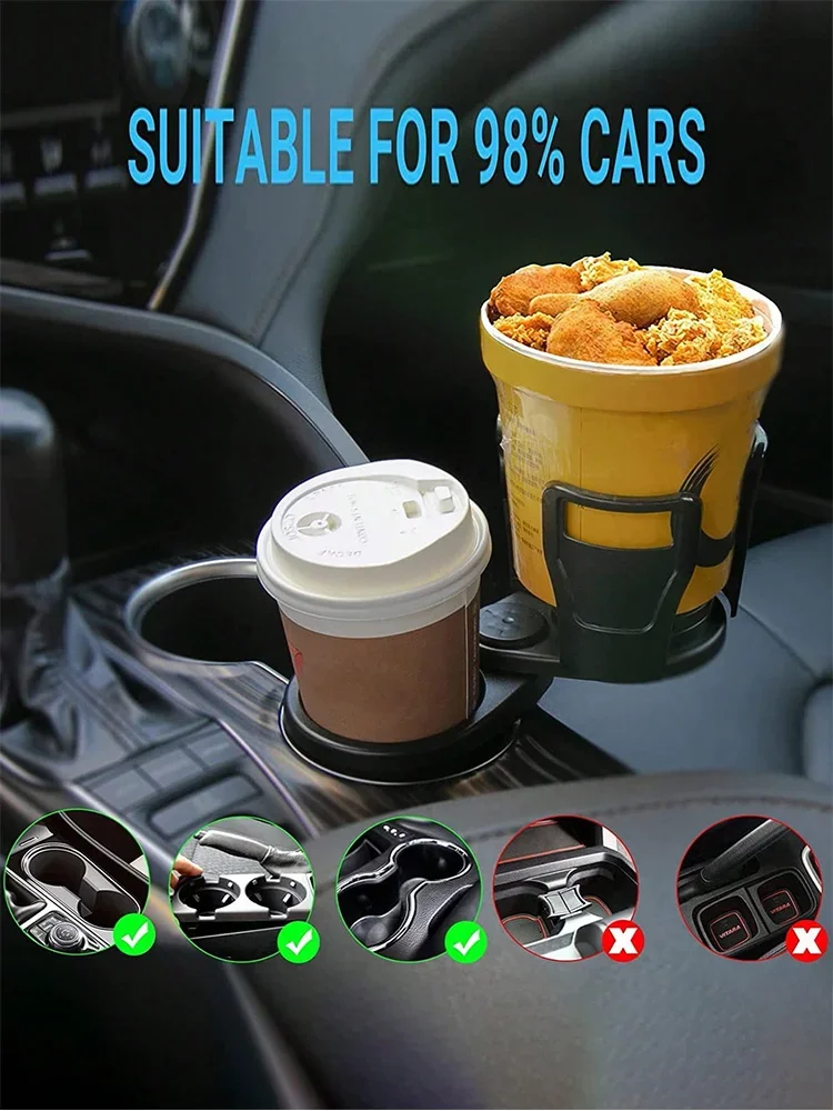 Car Cup Holder Expander Tray with Detachable Car Cup Holder Tray,Car Food Trays for Eating Cup Holder Tray Table for Car image 3