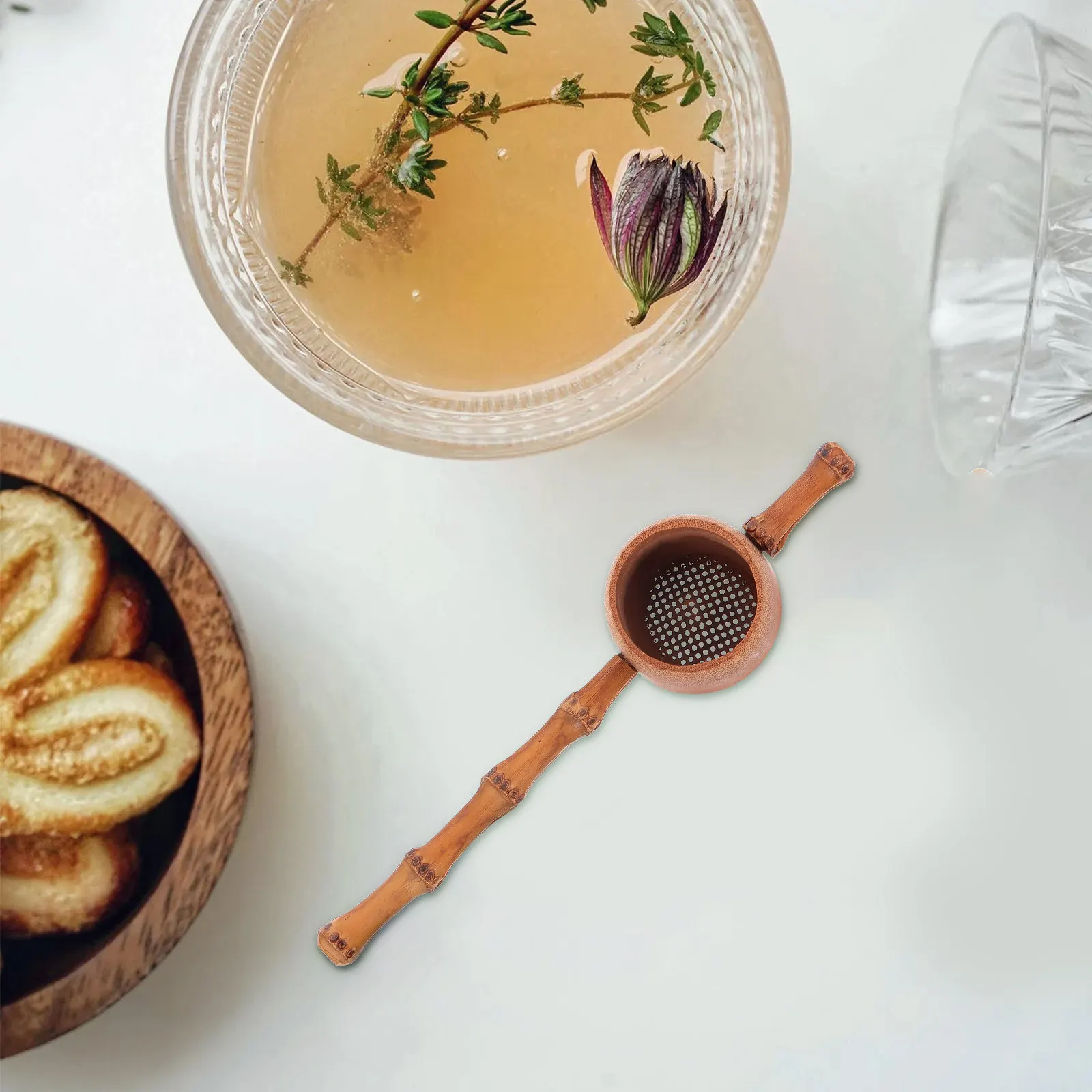 

Filter Reusable Tea Steeper Chinese Kung Fu Strainer Bamboo Colander Leaf Shaped Infuser