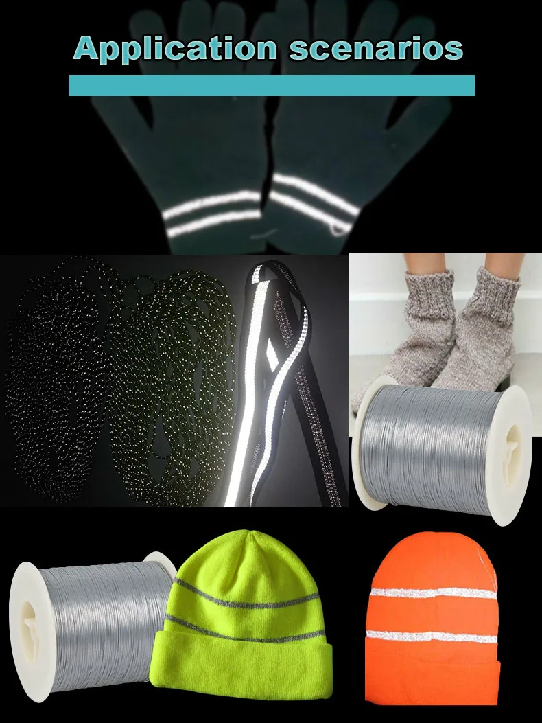 Double Side Reflective Silk Thread, luz alta, DIY Material de costura, tecelagem Webbing, corda, chapéu, roupas