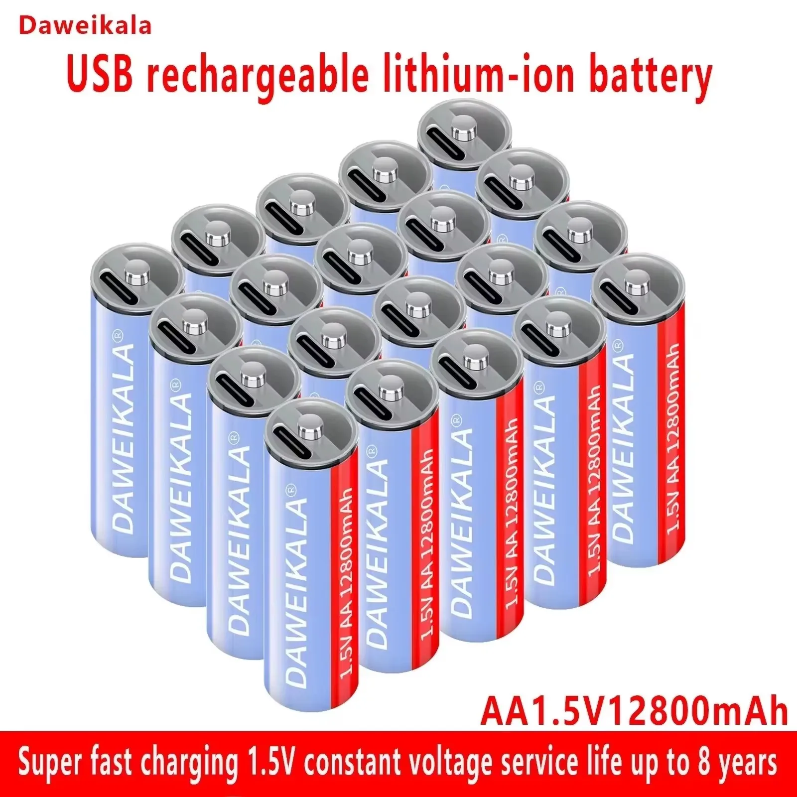 

Литий-ионный аккумулятор 1,5 В AA, 12800 мАч — перезаряжаемый через USB для часов/игрушек/клавиатур | Долговечная мощность и постоянное напряжение