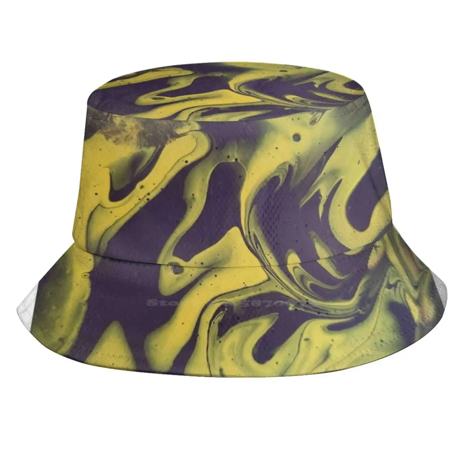 Salamander Ditty Pattern Hats Outdoor Hat Sun Cap Purple Yellow Like Salamander Scales Joy Gallo