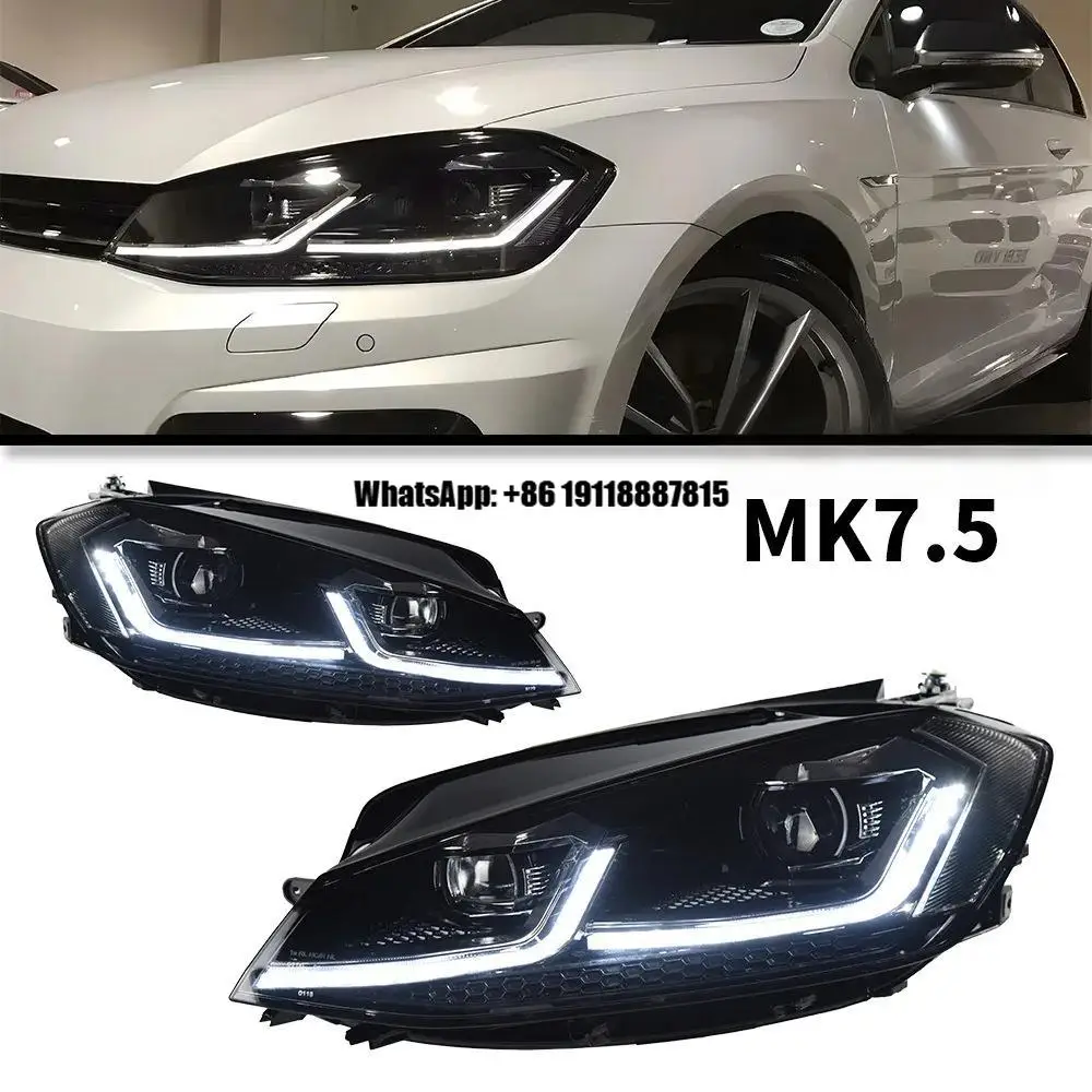 

Car Light for VW Golf 7.5 MK7.5 LED Headlight 2018-2021 Headlights GOLF7.5 DRL Turn Signal High Beam Angel Eye Accessories