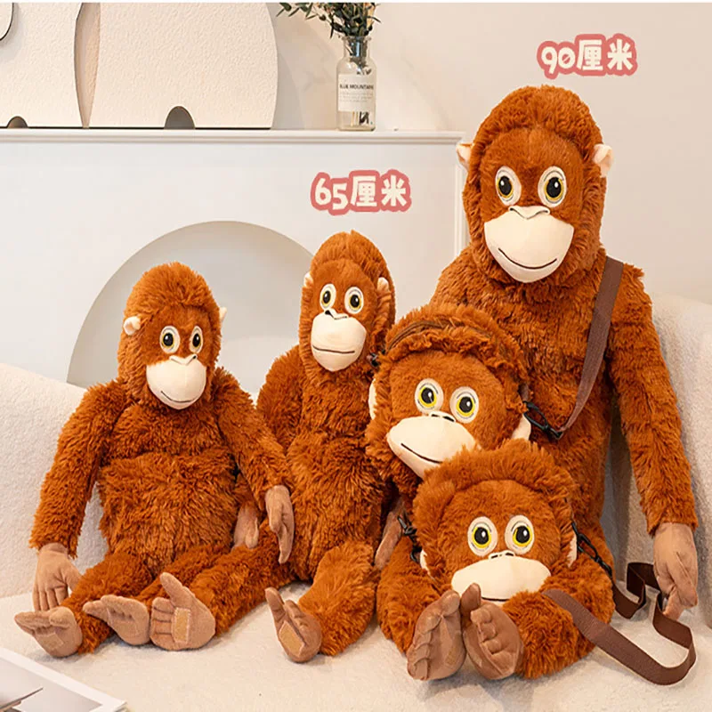 Cartoon Gorilla Plush Toy Chimpanzees Monkey Soft Stuffed Doll Backpack Car Bag Room Decor Kid Gift