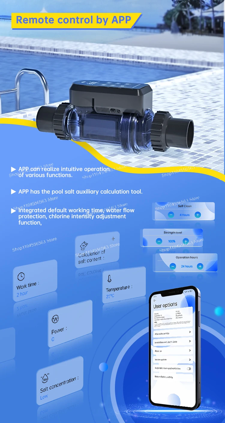 25g塩素発生器、塩素水生成器、プール用塩素発生セル