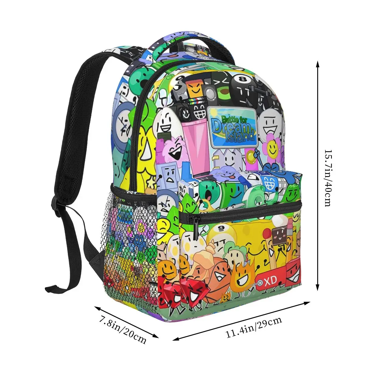 BFDI Group Picture Backpack Student Boys Girls BookBag Kids School Bag Computer Shoulder Bags for Men Women