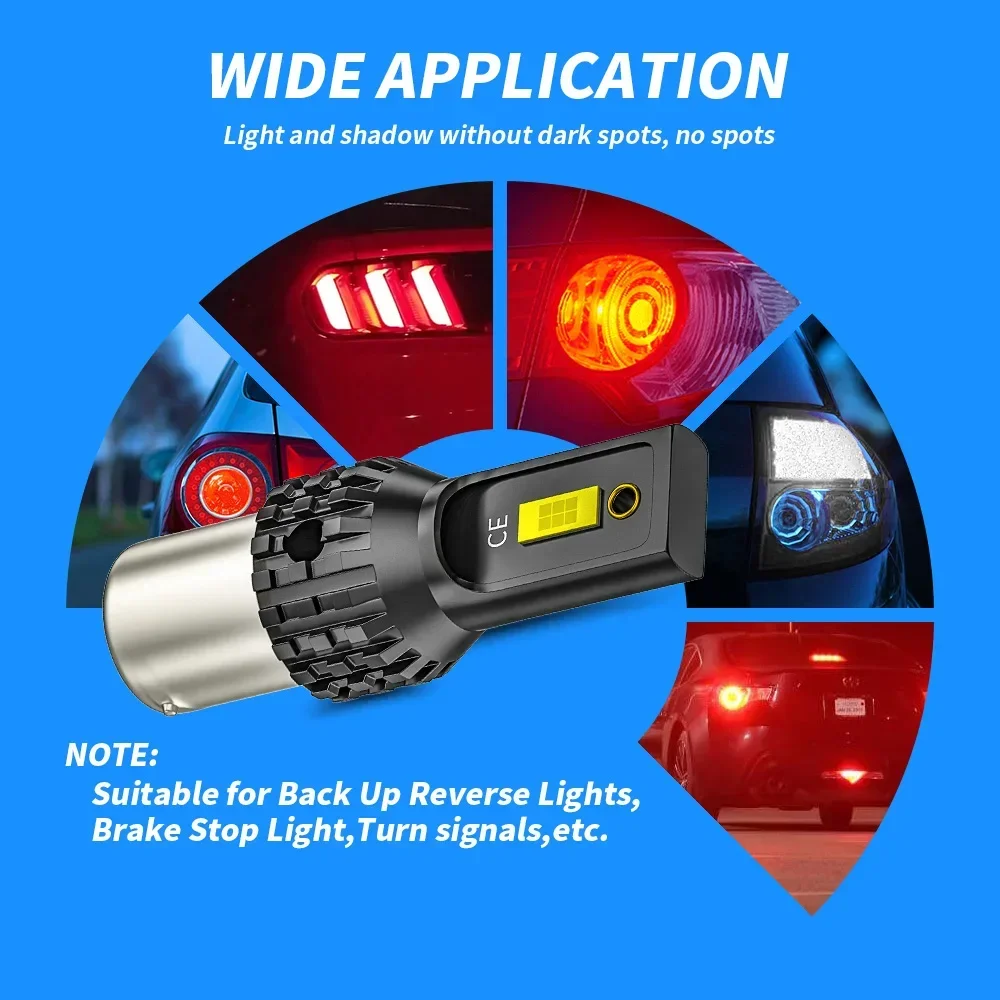 2 個 1157 P21/5W BAY15D 1156 BA15S P21W T25 3157 P27/7W 超高輝度 7440 W21W WY21W T20 3570 LED 電球リバースライト DRL 6000K