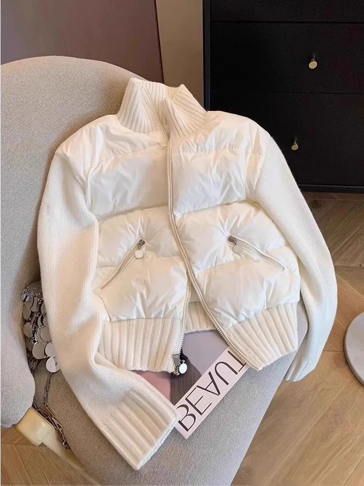 

Ele Gentle Sle Stand Collar Patchwork Cotton Jaet Men's 2024 Autumn Winter Design Versatile Cotton Padded Coat Trendy