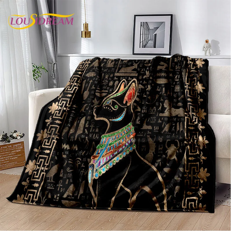 3D Ideographic Sign Symbols Ancient Egyptian Mythological Blanket,Soft Throw Blanket for Home Bedroom Bed Sofa Cover Blanket Kid