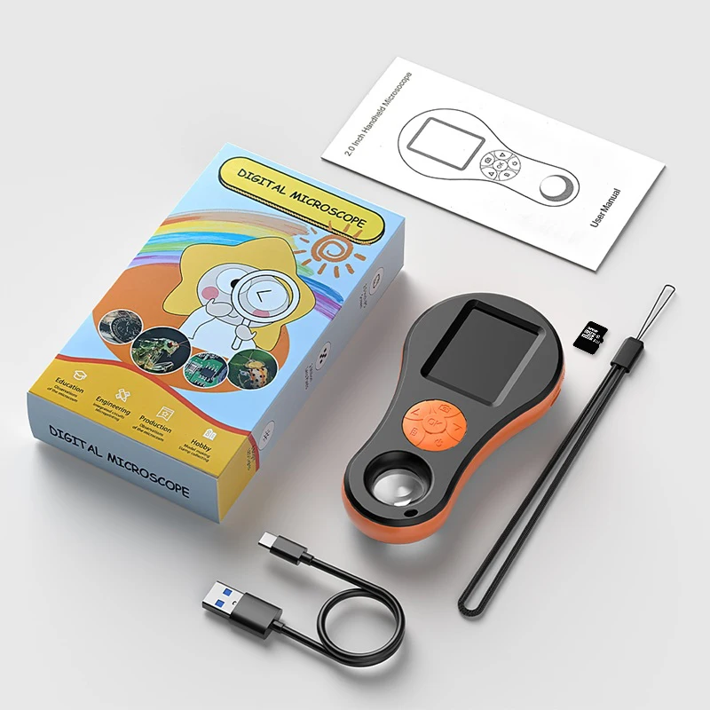 Digitale Vergrootglas 2MP Video Draagbare Microscoop 2.0 ''Scherm 8 LEDs Met Vergrootglas Voor Windows/Mac 32B TF-kaart Voor Optie