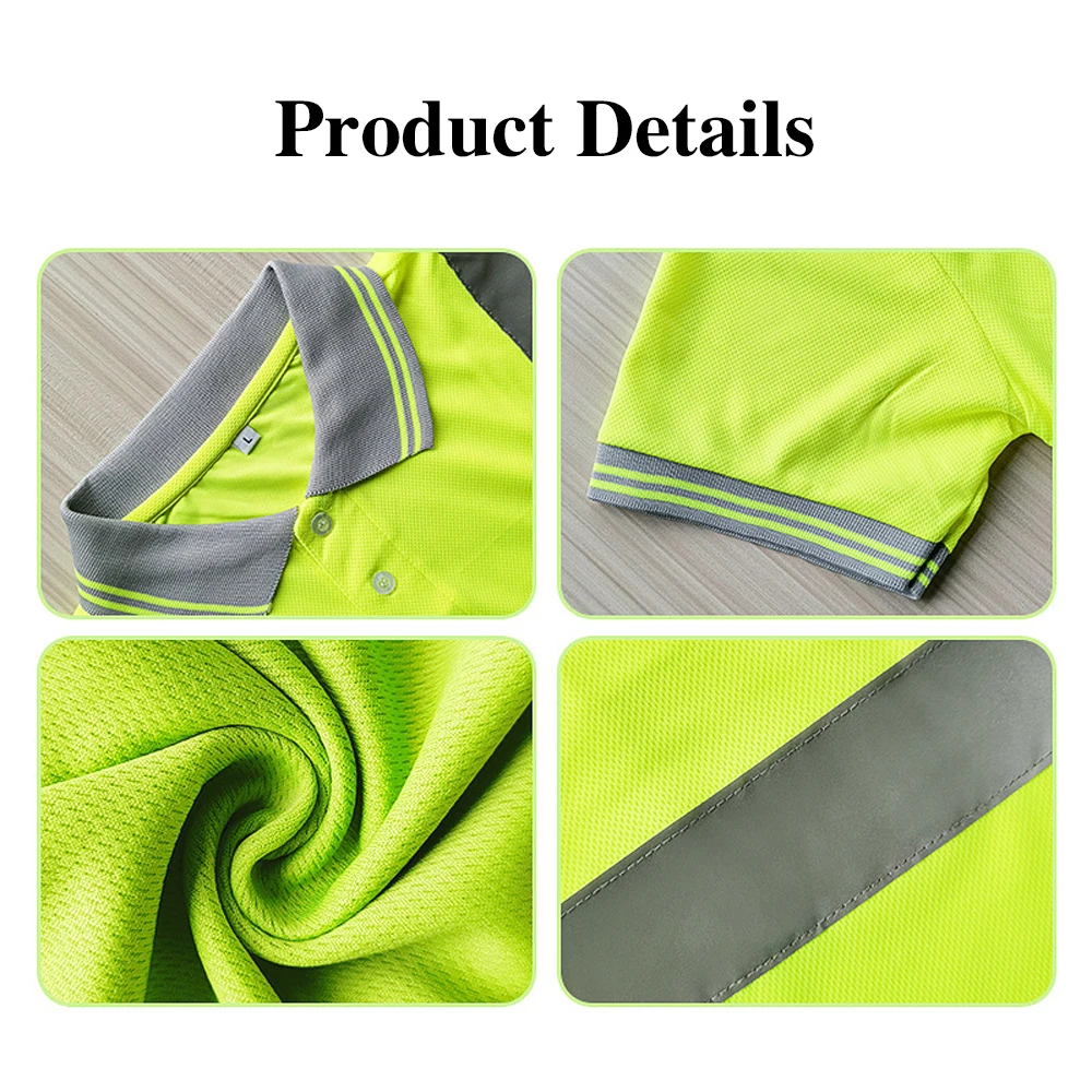 Reflecterend Shirt Man Werk Hoge Reflecterende Veiligheid Lichtgevende Vest Veiligheidskleding Ademend Snel Droog Hi Vis T-Shirt Werkkleding