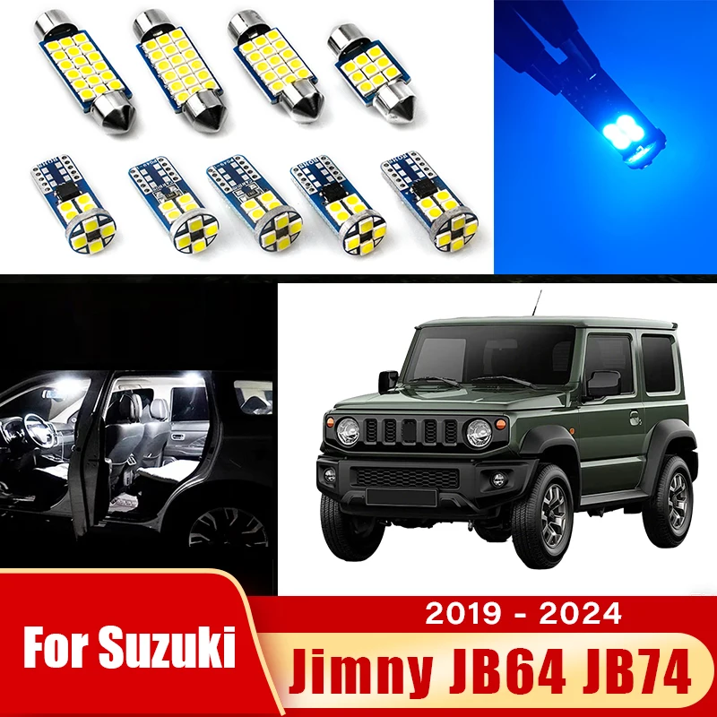 

6pcs Car LED Bulb For Suzuki Jimny JB64 JB74 2019 2020 2021 2022 2023 2024 Interior Reading Lamp License Plate Light Accessories