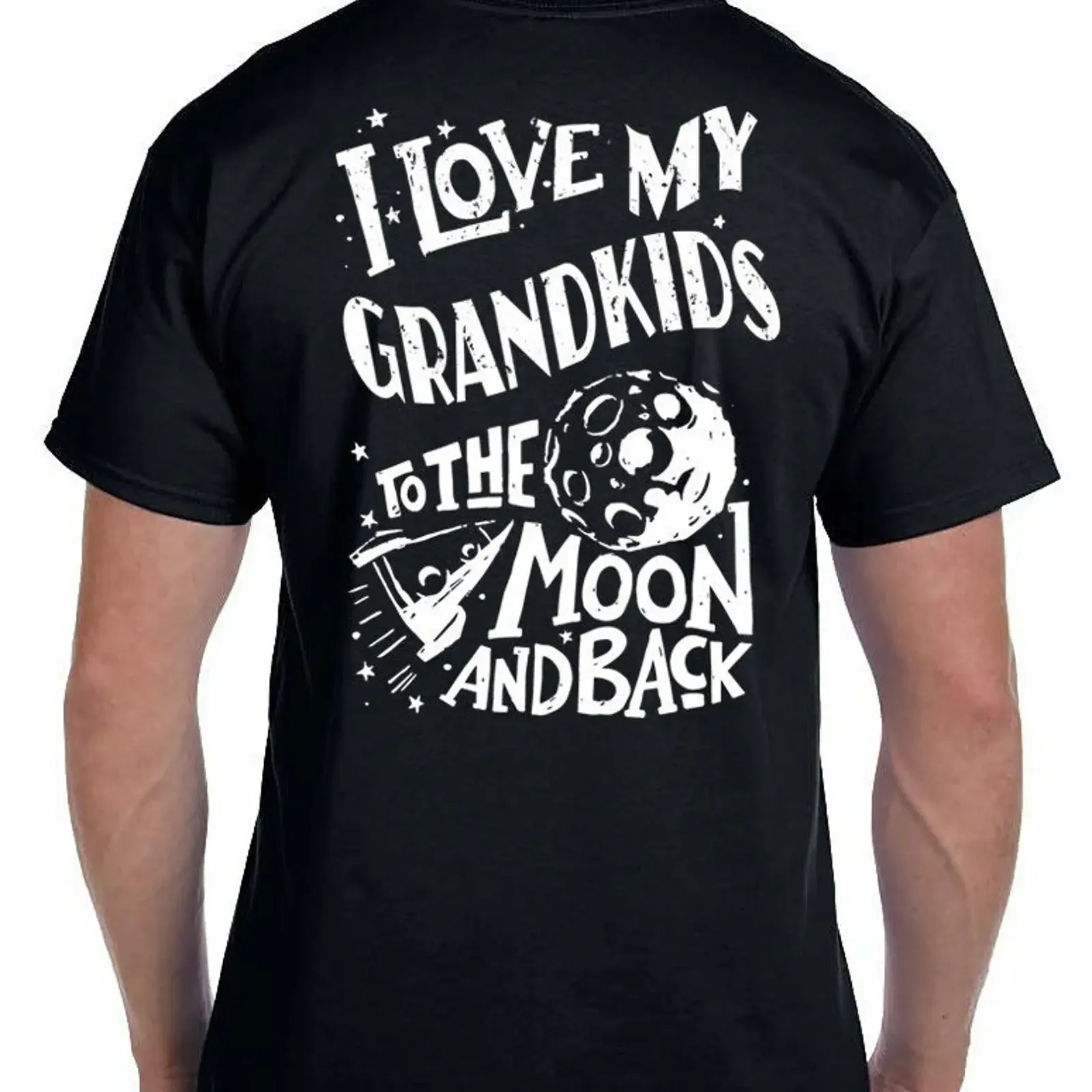 I Love My Grandkids To The Moon And Back Grandpa Grandma T shirt For Grandparents vintage Washed Stylish Comfortable Stretched