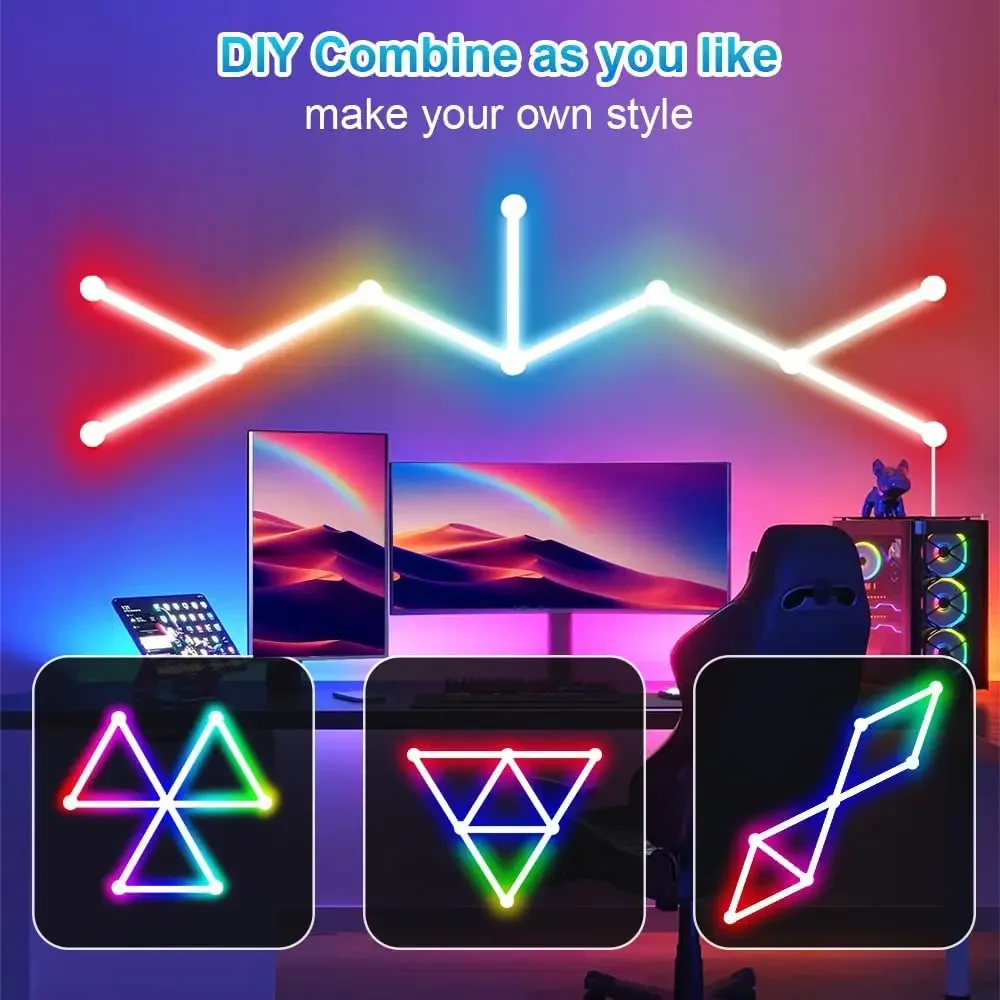 Smart Wifi RGBIC LED Night Light APP Control DIY Atmosphere Wall Lamp Music Rhythm Bedroom TV Backlights Gaming Room Decoration