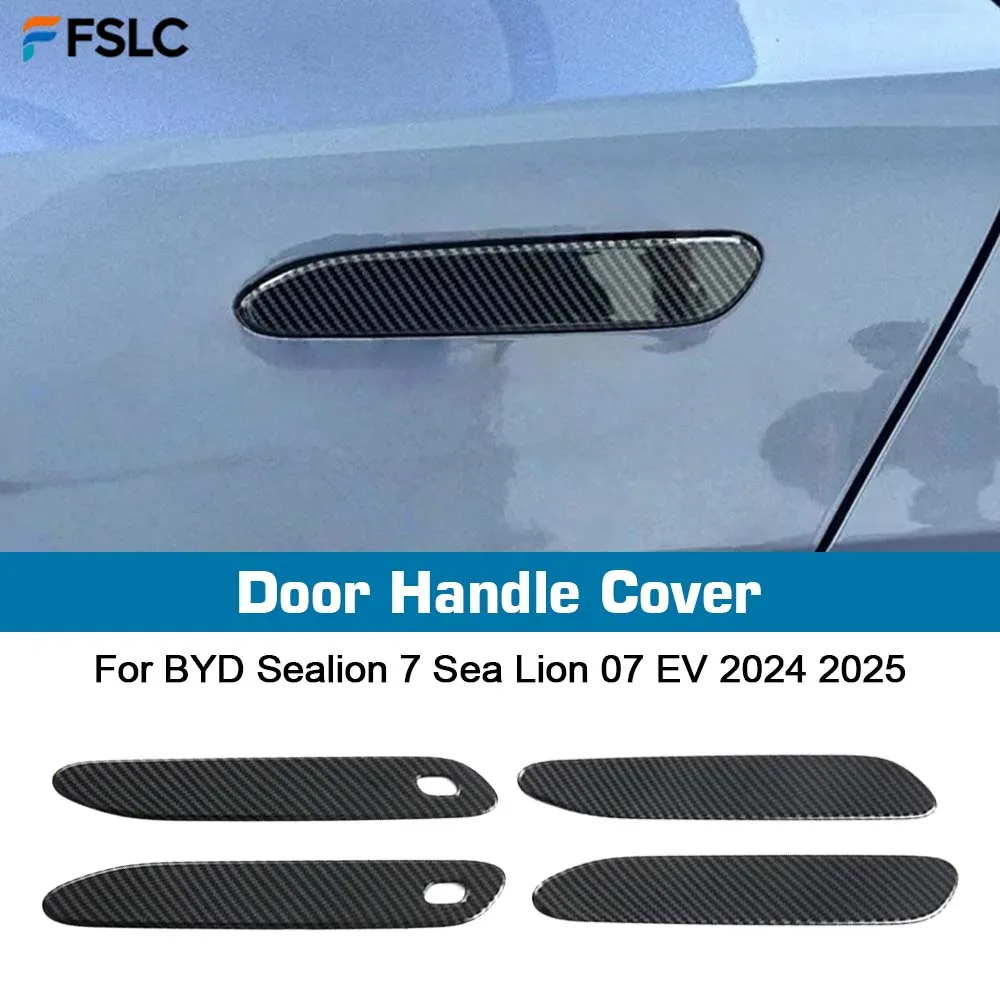 

⭐Genuine⭐ Car Decoration Door Handle Cover For BYD Sealion 7 Sea Lion 07 EV 2024 2025 Carbon Fiber Cars Accessories Styling