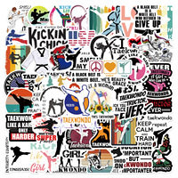 50PCS Cool Taekwondo Kung Fu Graffiti Waterproof Sticker Creative Decorative Personality DIY Sticker Skateboard Helmet Guitar