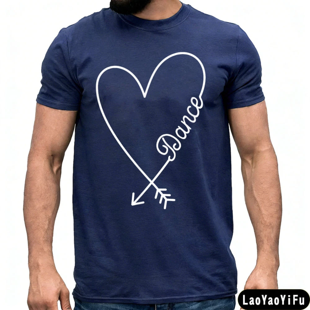 Dance Heart Arrow Design Summer Casual Fashion T Shirt Dance Lover Gift Idea Clothing Men Women Contracted Design Cotton Tshirt