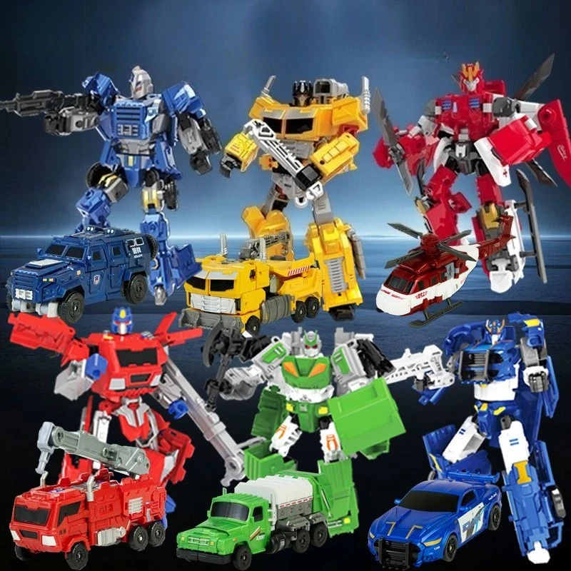 

6 шт., набор игрушек-роботов с деформацией, фигурки героев, игрушки-роботы, пластиковые модели, подарки на день рождения для мальчиков, рождественские подарки, коллекционные модели