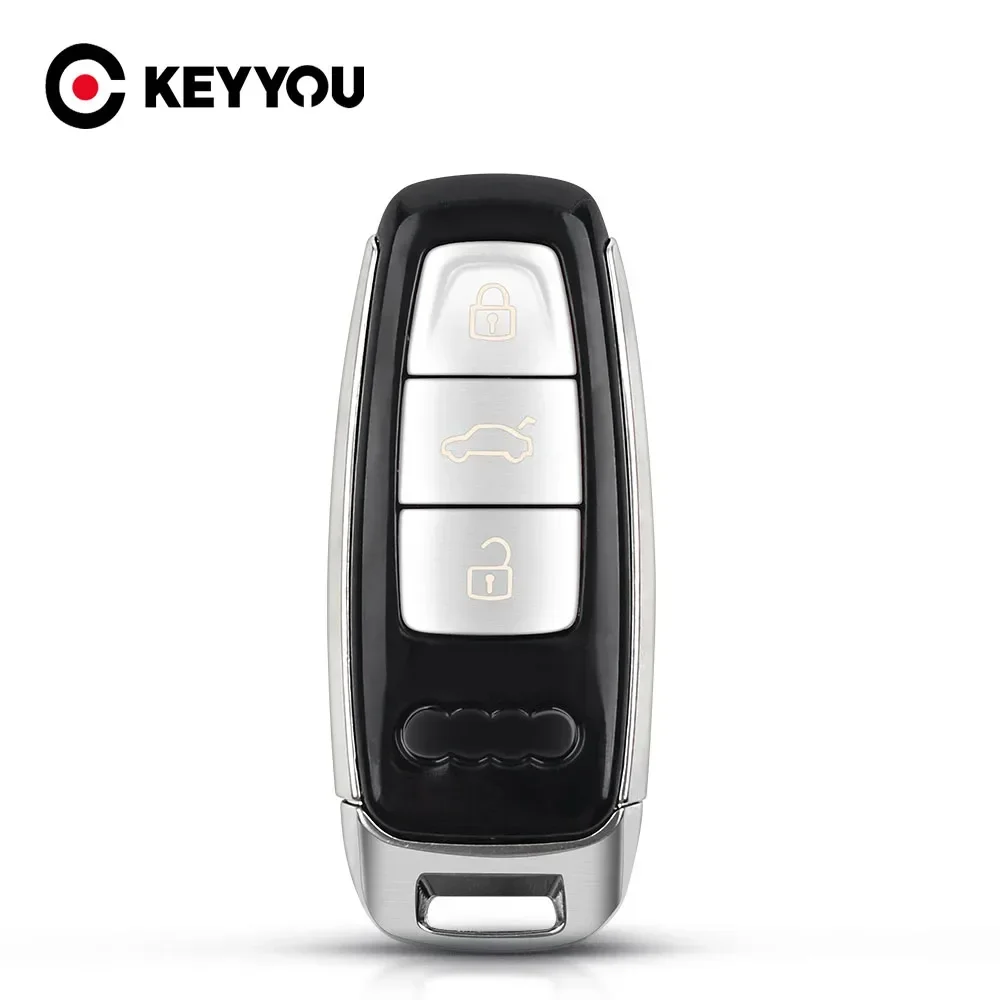 KEYYOU 1pcs New For Audi A6 C8 A7 A8 Q8 2017 2018 2019 2020 Replacement Remote Car Key Case