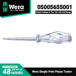 WERA 05005655001 Voltage Tester 247 Single-pole Kraftform Handle Phase Tester with Sturdy Clip Hexagonal Anti Rolling Protection