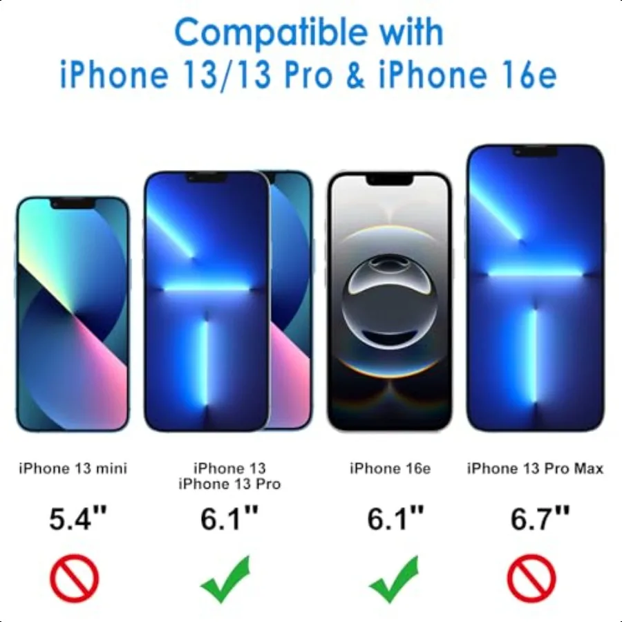 واقي شاشة الخصوصية لهاتف iPhone 16e 2025 iPhone 13 13 Pro 6.1 بوصة مضاد للتجسس من الزجاج المقسى 2 عبوة