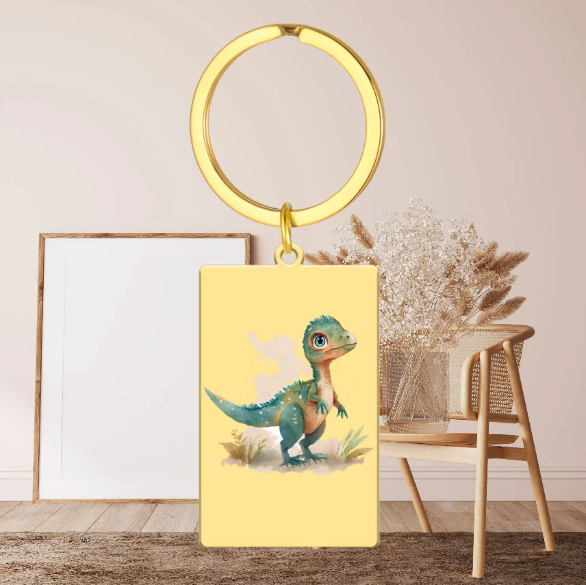 

Cute Dinosaur Cartoon Keychain Customizable Text Contact Information Children Parent-Child Gift Dinosaur DIY Popular Science