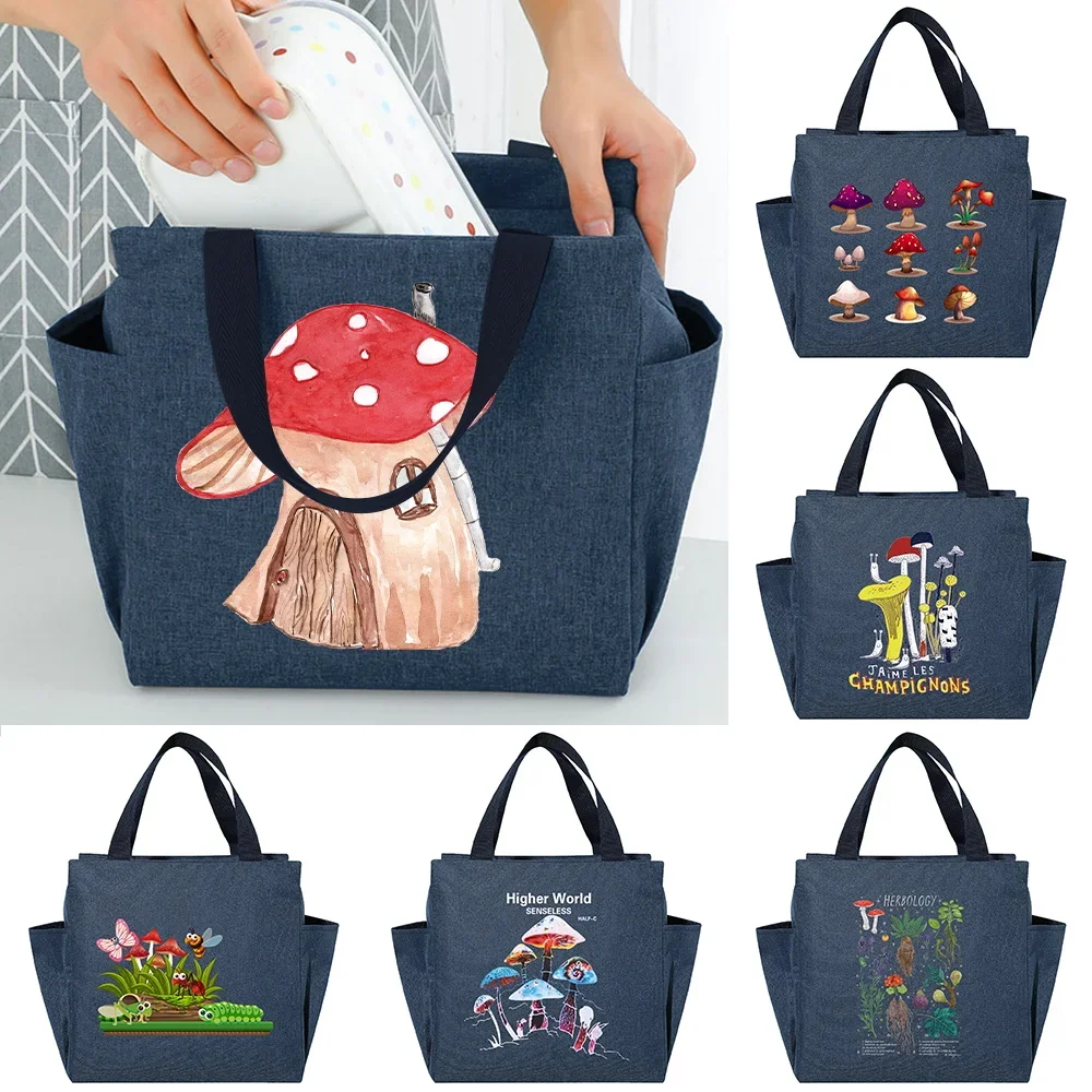 

Lunch Bags Portable Picnic Insulated Canvas Cooler Bag Fashion Print Thermal Food Work for Women Kid Lunchbox School Child Pouch