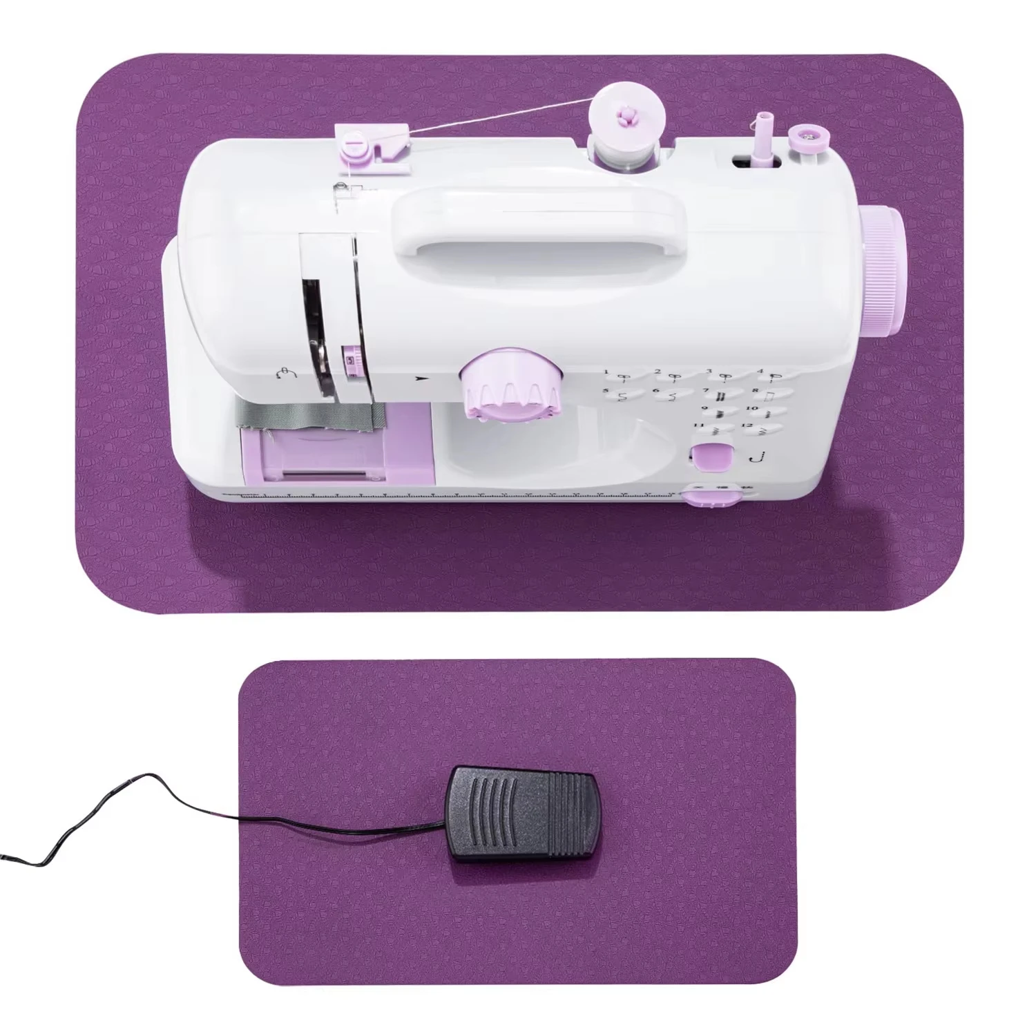2-Größen Nähmaschine, geräuschloses Pad/Fußpolster, reduziert Vibrationen, Lärm, rutschfeste Nähmaschinenmatte zum Quilten und Sticken