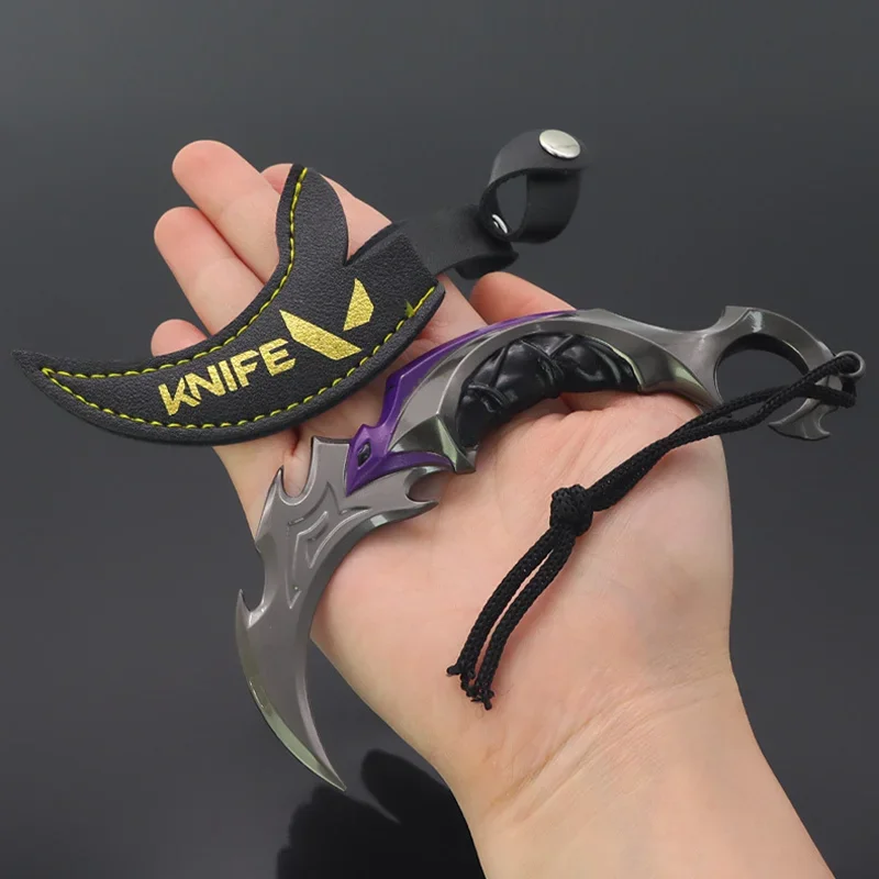 15 センチメートル/5.91 インチ Valorant 近接 Karambit ホルスター武器モデルゲーム周辺爪ナイフ金属サムライソードデスクトップ工芸おもちゃ