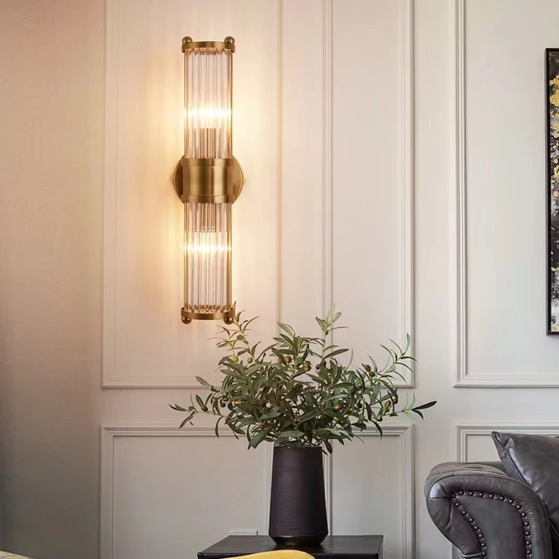 Moderne Gouden Wandlampen Indoor Achtergrond Muur Schans Ijdelheid Lamp Voor Restaurant Woonkamer Slaapkamer Hotel Traplicht