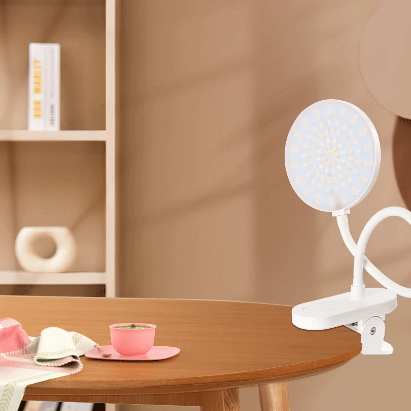 

Настольная лампа с зажимом 90 Cri, 10 дней яркости, 3 цвета, температура 3000–6000 К, луч 120 градусов, 200 лм, регулируемый учебный светильник