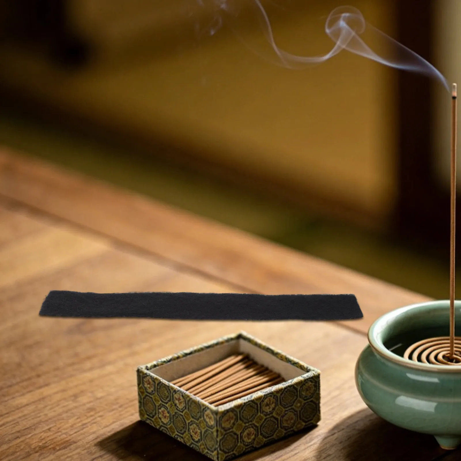50Pcs Fireproof Incense Burner Catcher Mat Black Flame Retardant Heat Resistant Pad for Yoga Tea Ceremony Spa Home Censer Ash