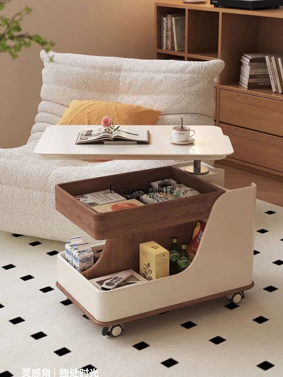 

Cart rack removable sofa edge few high-end retro solid wood